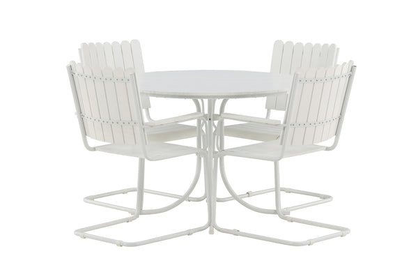 Dining groups HOLMSUND Aintwood 2in1 (Dining table &amp; Dining chairs) White