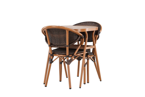 Café Set ABRANTES Aluminum Brown