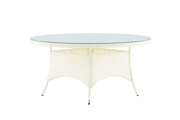 Round Dining Table VOLTA Artificial Rattan Ø150 White