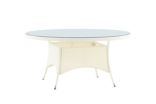 Round Dining Table VOLTA Artificial Rattan Ø150 White