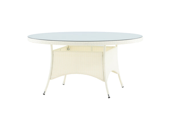 Round Dining Table VOLTA Artificial Rattan Ø150 White