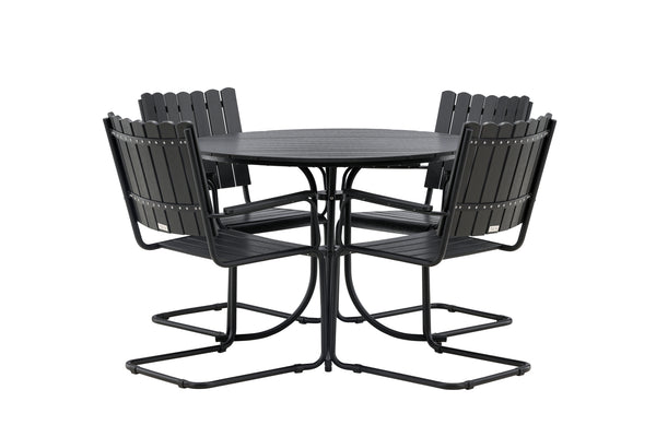 Dining groups HOLMSUND Aintwood 2in1 (Dining table &amp; Dining chairs) Black