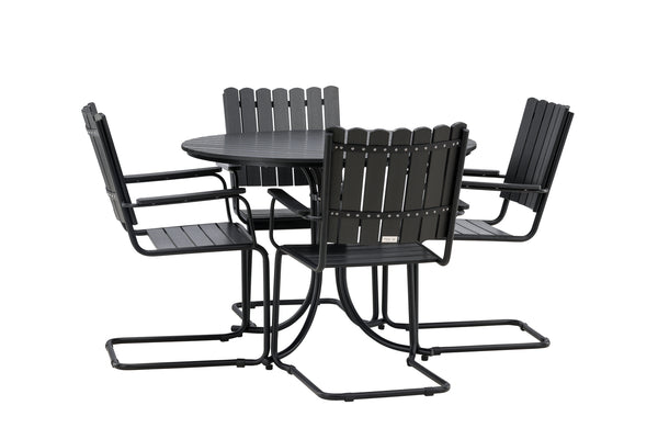 Dining groups HOLMSUND Aintwood 2in1 (Dining table &amp; Dining chairs) Black