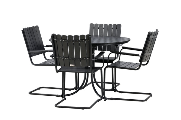 Dining groups HOLMSUND Aintwood 2in1 (Dining table &amp; Dining chairs) Black