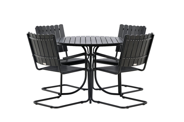 Dining groups HOLMSUND Aintwood 2in1 (Dining table &amp; Dining chairs) Black