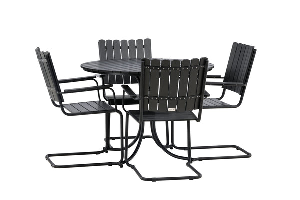 Dining groups HOLMSUND Aintwood 2in1 (Dining table &amp; Dining chairs) Black