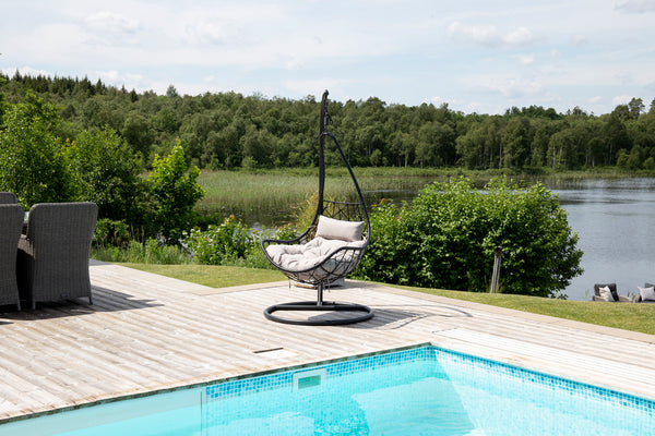 Hanging chairs VIDE Artificial rattan Black 