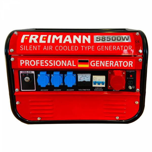 Luftgekühlter professioneller Benzingenerator FREIMANN 12V/ 8,3Amp/ 50Hz