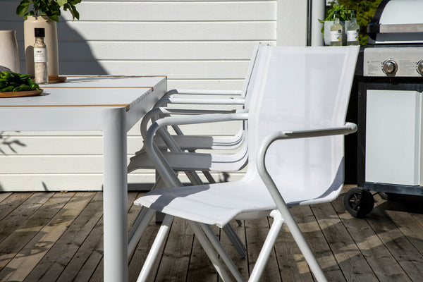 Dining group ALINA &amp; TOGO Dining chairs 6 pcs White + Dining table 200x100 White