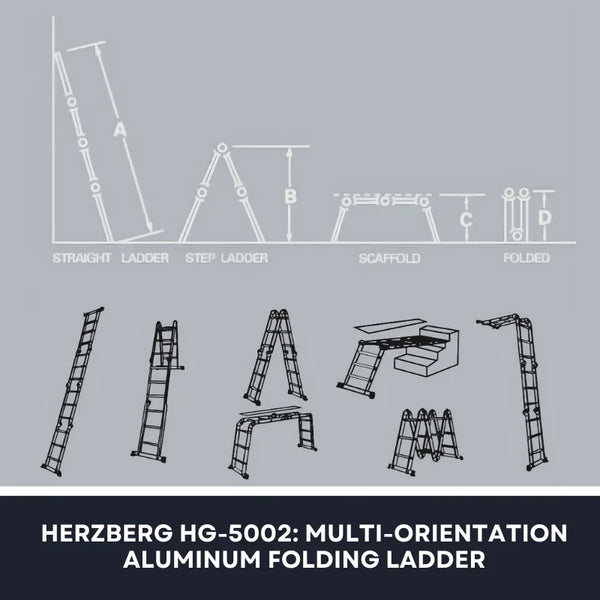 Multiorienterbar Hopfällbar Stege HERZBERG  Aluminium