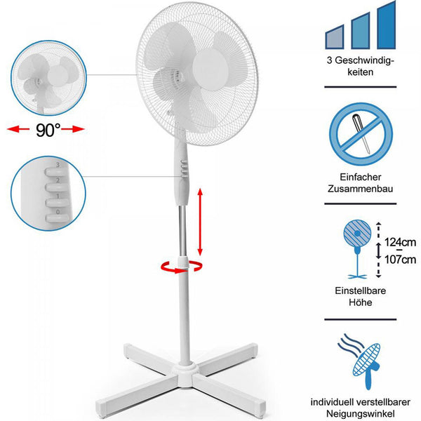 Golvfläkt Ø 40 WLSF 100° Oscillation Vit