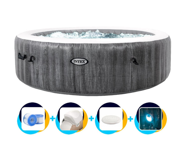 INTEX Uppblåsbar Jacuzzi Greywood Deluxe 4 Personer