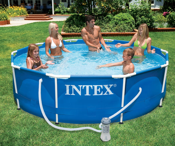 INTEX Metal Frame Swimmingpool 305*76  - Med 12-Volts Filterpump