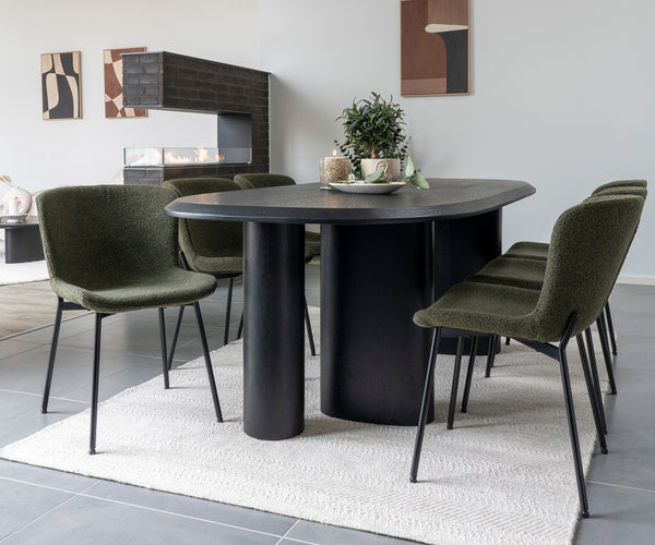 Dining table TIRANO MDF 100x220x76 Black