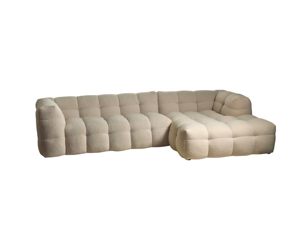 Schäslongsoffa KENDALL Polyester Natur / Höger