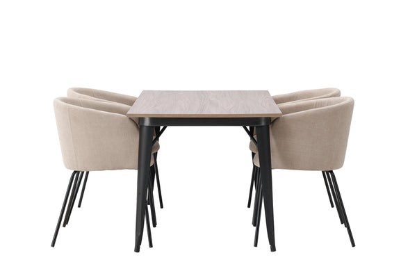 Dining group TEMPE Dining table 80x140 &amp; 4 BERIT Dining chairs Berge