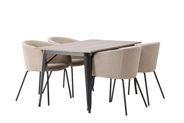 Dining group TEMPE Dining table 80x140 &amp; 4 BERIT Dining chairs Berge