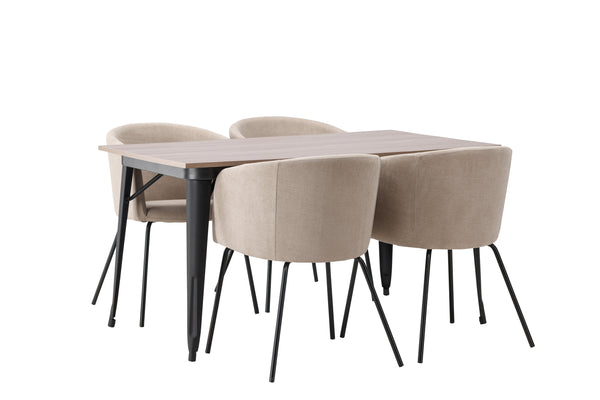 Dining group TEMPE Dining table 80x140 &amp; 4 BERIT Dining chairs Berge