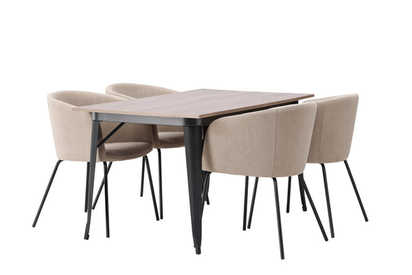 Dining group TEMPE Dining table 80x140 &amp; 4 BERIT Dining chairs Berge