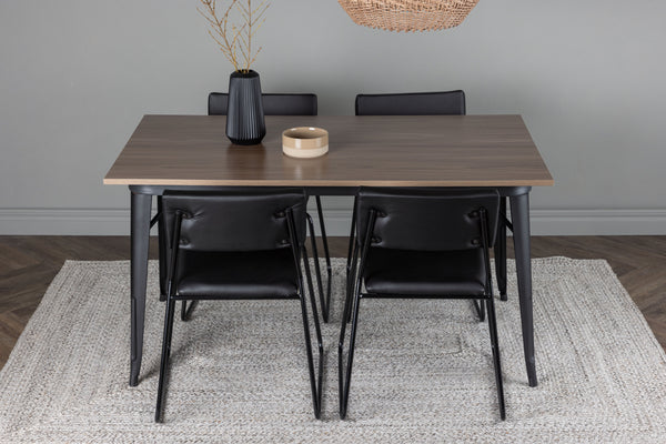 Dining group TEMPE Dining table 80x140 &amp; 4 KENTH Dining chairs Black