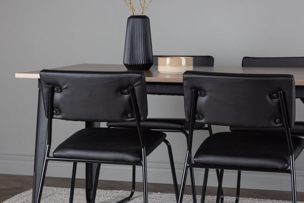 Dining group TEMPE Dining table 80x140 &amp; 4 KENTH Dining chairs Black