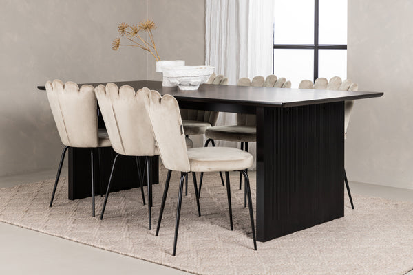 Dining group VAIL Dining table 100x200 &amp; 6 LIMHAMN Dining chairs Berge