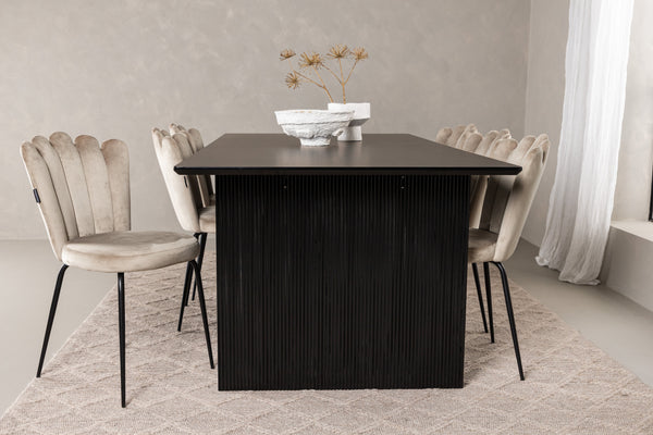 Dining group VAIL Dining table 100x200 &amp; 6 LIMHAMN Dining chairs Berge