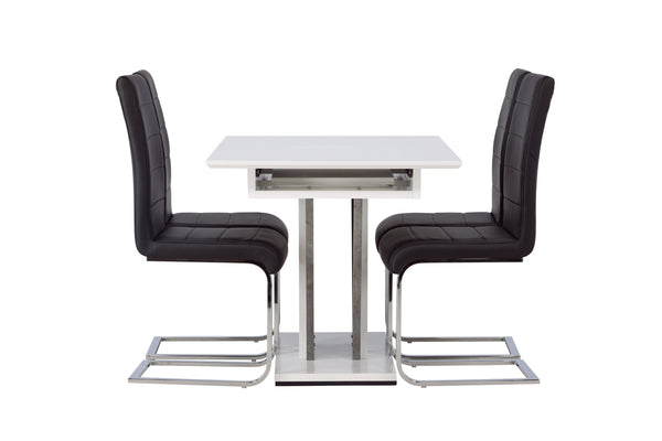 Dining group DISA Dining table 120x80 &amp; 4 pcs TEMPO Dining chairs Black