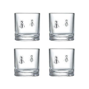 Bee Whiskey Glasses Set of 4, 250 ml