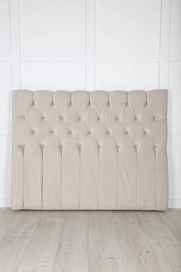 Sänggavel SÄRNA Sammet 160x125 cm-Beige