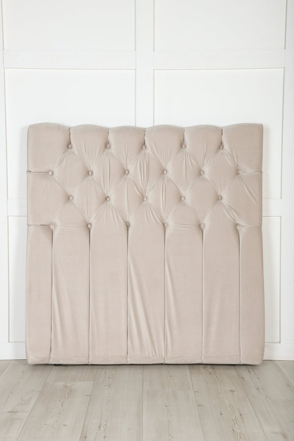 Sänggavel SÄRNA Sammet 120x125 cm-Beige