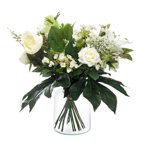 Konstgjorda Blommor - Bukett M - White Dream - 60 cm