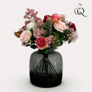 Artificial flowers - Bouquet M - Flame Roses - 45 cm