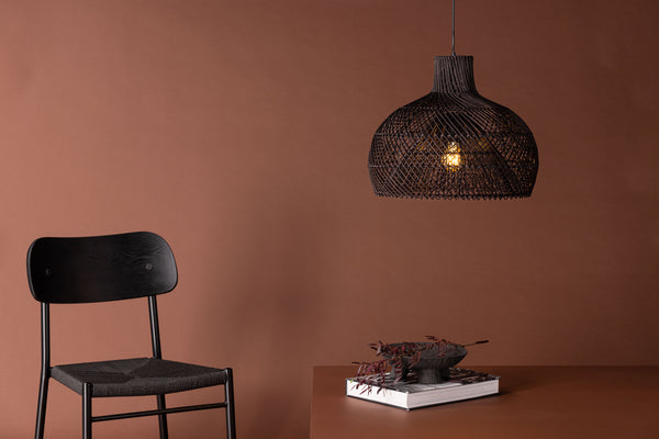 Taklampa LAROCHE Rattan E27-Svart